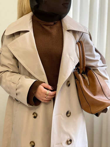 ترنچ کت کرم بلند